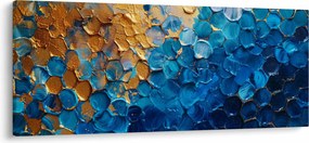 Obraz - Modrozlatá maľba (120x50 cm)