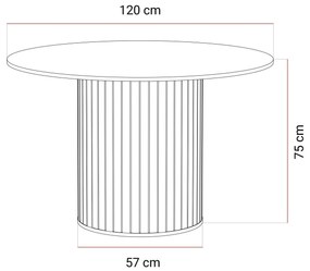 Okrúhly jedálenský stôl LYDIA kašmír 120 cm