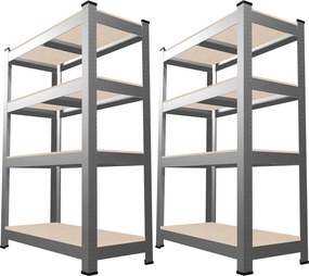 SADA DVÔCH 4-ÚROVŇOVÝCH POLIČIEK 150 x 70 x 30 CM NOSNOSŤ POLIČKY: 150 KG *2165