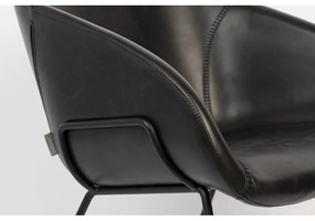 Čierne kreslo z umelej kože Zuiver Feston