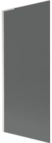 Mexen Next L, 1-krídlová vaňová zástena 80 x 150 cm, 6mm šedé sklo, 6mm číre sklo, profil brúsená oceľ, 895-080-000-03-40-97