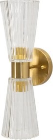 Sklenené nástenné svietidlo v zlatej farbe Prague – Mauro Ferretti