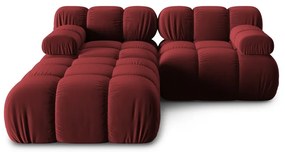 Červená zamatová rohová pohovka Bellis – Micadoni Home
