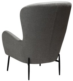 GLAM VYSOKÉ ČALÚNENÉ LOUNGE KRESLO pebble earth/black
