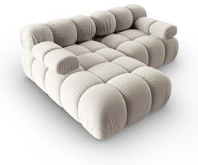 Béžová zamatová modulárna rohová pohovka (ľavý roh) Bellis – Micadoni