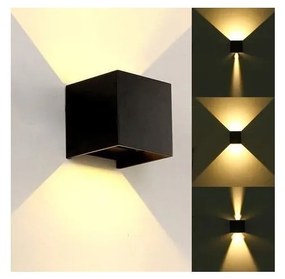 LED Vonkajšie nástenné svietidlo KREON 2xLED/3W/230V IP54 3000K čierna