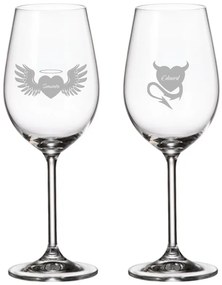 Dekorant Svadobné poháre na biele víno ANJEL A DIABOL 350 ML 2KS