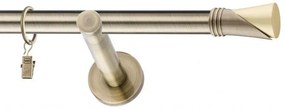 Dekorstudio Mosadzná jednoradová garniža VEGA 19mm Dĺžka: 420cm, Typ uchytenia: Držiak modern, Typ príslušenstva: Bez príslušenstva