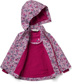 Detská termobunda do dažďa s flísovou podšívkou, kvietkovaná