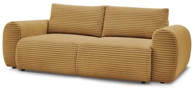 Menčestrová rozkladacia pohovka v horčicovej farbe 257 cm Lucien – Bobochic Paris