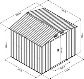 Záhradný domček na náradie Avenberg 2.0 x 2.6 m ZELENÁ SD-X68E-H170