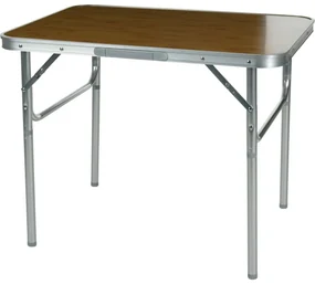 Kempingový skladací stôl Bamboo 2v1, 75 x 25/60 x 55 cm, hliník a MDF