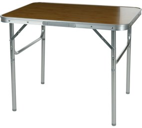 Kempingový skladací stôl Bamboo 2v1, 75 x 25/60 x 55 cm, hliník a MDF