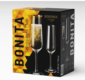 BOHEMIA PRESTIGE BONITA POHÁR NA ŠAMPANSKÉ 200ML SADA 6 KS