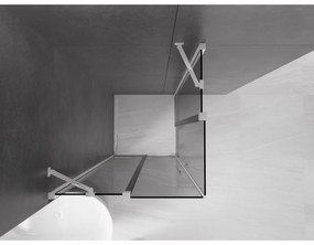 Mexen Velar Duo, sprchový kút s posuvnými dverami 80 x 80 cm, 8mm šedé sklo, chrómová, 871-080-080-42-01
