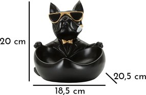Dekoratívna soška Dog Ball čierna