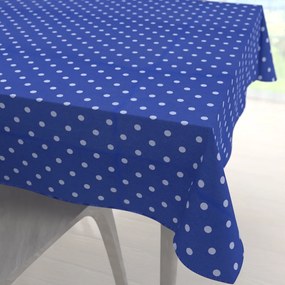 Biante Dekoračný štvorcový obrus Leona LN-022 Biele bodky na sýto modrom 100x100 cm