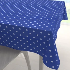 Biante Dekoračný štvorcový obrus Leona LN-022 Biele bodky na sýto modrom 120x120 cm
