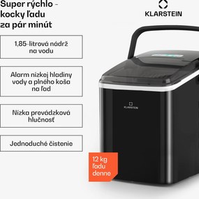 Klarstein Arctic Porter, výrobník ľadu, kužeľovité kúsky ľadu, 12 kg/24 h, nehrdzavejúca oceľ