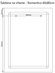 LED zrkadlo Romantico 60x80cm studená biela - wifi aplikácia