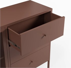 Vínovočervená kovová komoda 140x90x40 cm Fayna – Marckeric