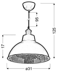 Luster na lanku SCRIMI 1xE27/60W/230V