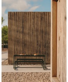 Tmavozelená kovová záhradná jedálenská súprava pre 4 Sotil – Kave Home