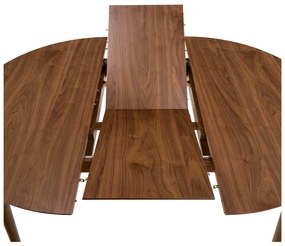 Okrúhly rozkladací jedálenský stôl s prídavnou doskou v dekore orecha ø 115 cm Montreux – Actona