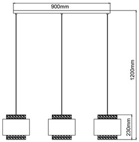 Brilliant - Luster na lanku WATERLILLY 3xE27/60W/230V šedá