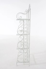 Kovová polica regál Anja - Biela antik