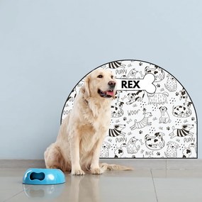 120x96cm Ochranná textilná nálepka na stenu - Oblúk - Veselé psy Veľkosť: 83x60cm, Motív: s menom