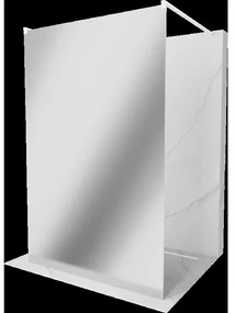 Mexen Kioto voľne stojaca sprchová stena 100 x 200 cm, zrkadlo 8 mm, biela - 800-100-002-20-50