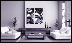 Ručne maľovaný POP Art obraz Socha Slobody 4 dielny  fs