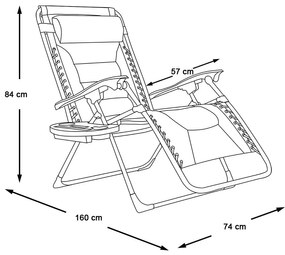 Delux zero gravity lehátko, rôzne farby, červená