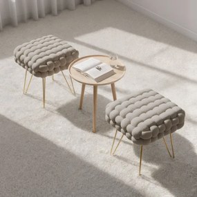 Taburetka DOTTY tmavobéžová