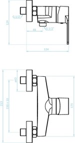 Kuchinox Luga, nástenná sprchová batéria, chrómová, LAV-BQL_040D