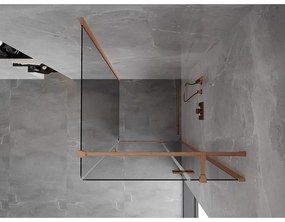 Mexen Mist H T, sprchový kút s výklopnými dverami pravý 70 x 70 cm, číre sklo, medená matná, 8A5T-070-070-65-00-P
