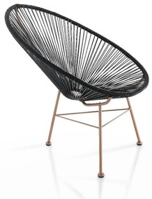 Čierne záhradné kreslo z umelého ratanu Numana – Tomasucci