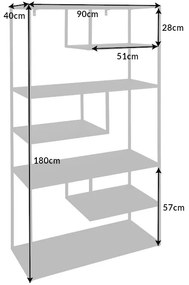 Knižnica/Regál 41580 90cm Dura steel