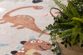Dywany Łuszczów Detský kusový koberec Fun Dino beige - 180x270 cm