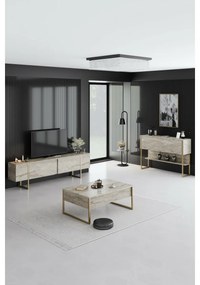 Konferenčný stolík Luxe Travertine and Gold