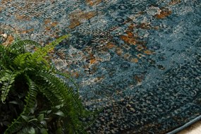 Koberec OMEGA MAMLUK tmavomodrý / hnedý kruh