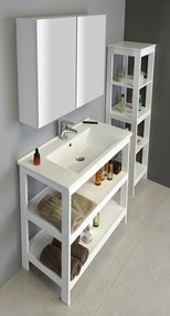 Aqualine Aqualine, ETIDE policový regál vysoký 36x152x36 cm, biela mat, ET156