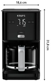Čierny kávovar na filtrovanú kávu Smart'n'light CM600810 – Tefal