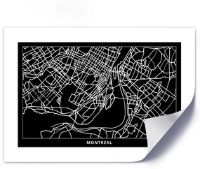 Gario Plagát City plan Montreal Farba rámu: Bez rámu, Veľkosť: 30 x 20 cm