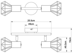 Globo 54802-2 - Bodové svietidlo XARA I 2xE14/40W/230V