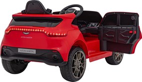 Ramiz Aston Martin DBX na batérie pre deti Červená + diaľkové ovládanie + EVA + pásy + pomalý štart + LED zvuk