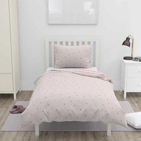 HOME ELEMENTS Bavlnené obliečky na jednolôžko, obojstranné, svetlo šedé a ružové