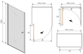 Sprchové dveře MAXMAX PRETORIA 100 cm