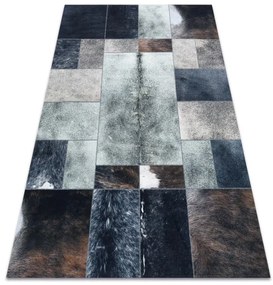 Koberec PATCHWORK 21719 čierny- imitácia kože krava